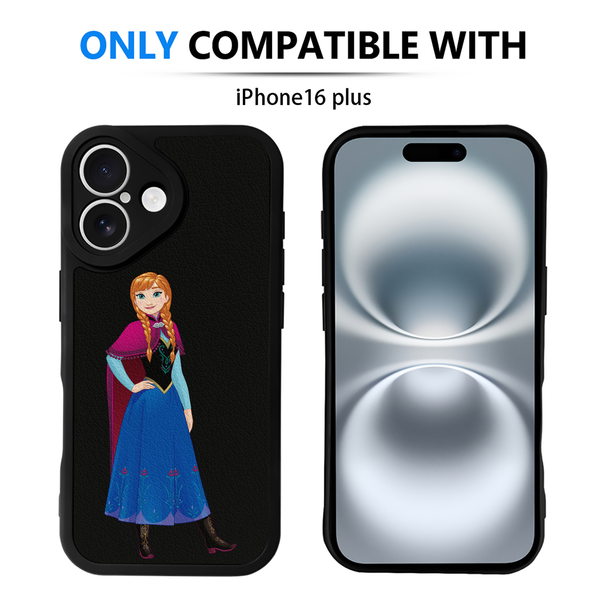 （画像用） アナと雪の女王 アンナ エルサ Frozen Anna Elsa 【iPhone 16シリーズ対応】シリコンスマホケース（レザー調） 材質：シリコン